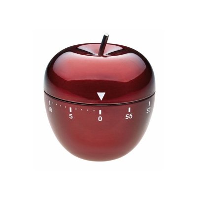 TFA 38.1030.05 APPLE minutnik mechaniczny w kształcie jabłka stal nierdzewna, kolor czerwony