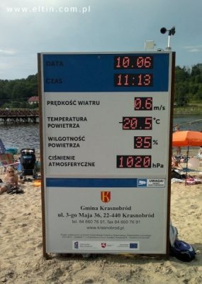 Tablica informacyjna pomiarowa LED wyświetlacz meteorologiczny synoptyczny
