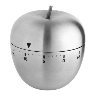TFA 38.1030.54 APPLE minutnik mechaniczny w kształcie jabłka stal nierdzewna, srebrny