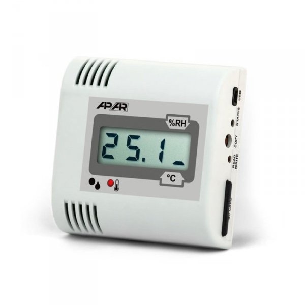 APAR AR236 rejestrator temperatury i wilgotności przemysłowy termohigrometr wewnętrzny naścienny LCD
