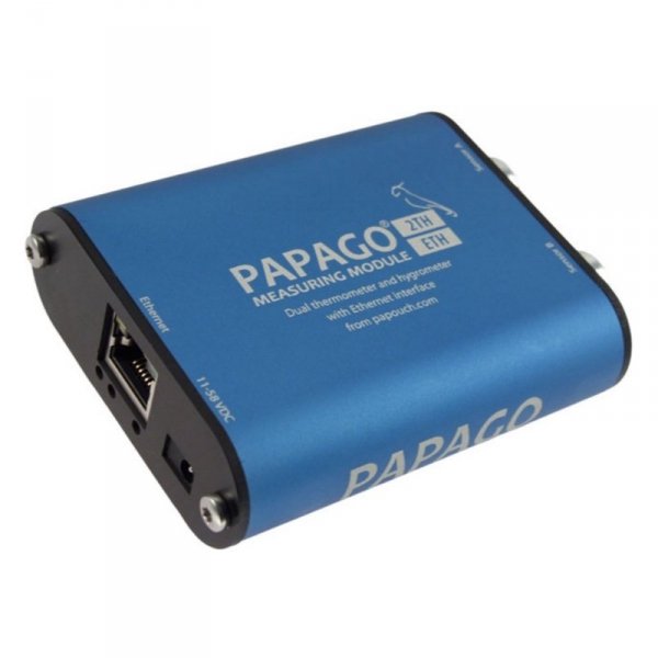 Papouch 2TH_ETH PAPAGO moduł pomiarowy internetowy dwukanałowy zasilanie PoE, Modbus TCP, Ethernet, LAN, IP