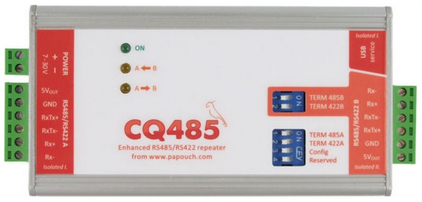 Papouch CQ485 wzmacniacz sygnału RS485 i RS422 konwerter sygnału RS485 do RS422 regenerator sygnału izolator galwaniczny