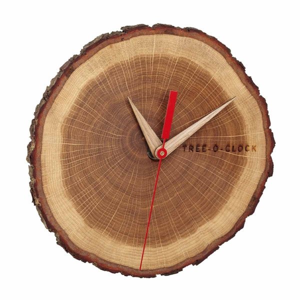 TFA 60.3046 TREE-O-CLOCK zegar ścienny  wskazówkowy wykonany ręcznie z drewna dębowego średnica 18 cm