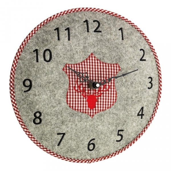 TFA 60.3025.05 zegar ścienny wskazówkowy filcowy 33 cm, czerwony