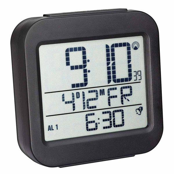 TFA 60.2533 budzik biurkowy zegar elektroniczny sterowany radiowo z termometrem