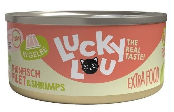 Lucky Lou Extrafood Tuńczyk &amp; Krewetki w galaretce puszka 70g
