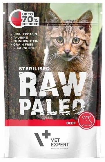 Raw Paleo Cat Sterilised Wołowina saszetka 100g
