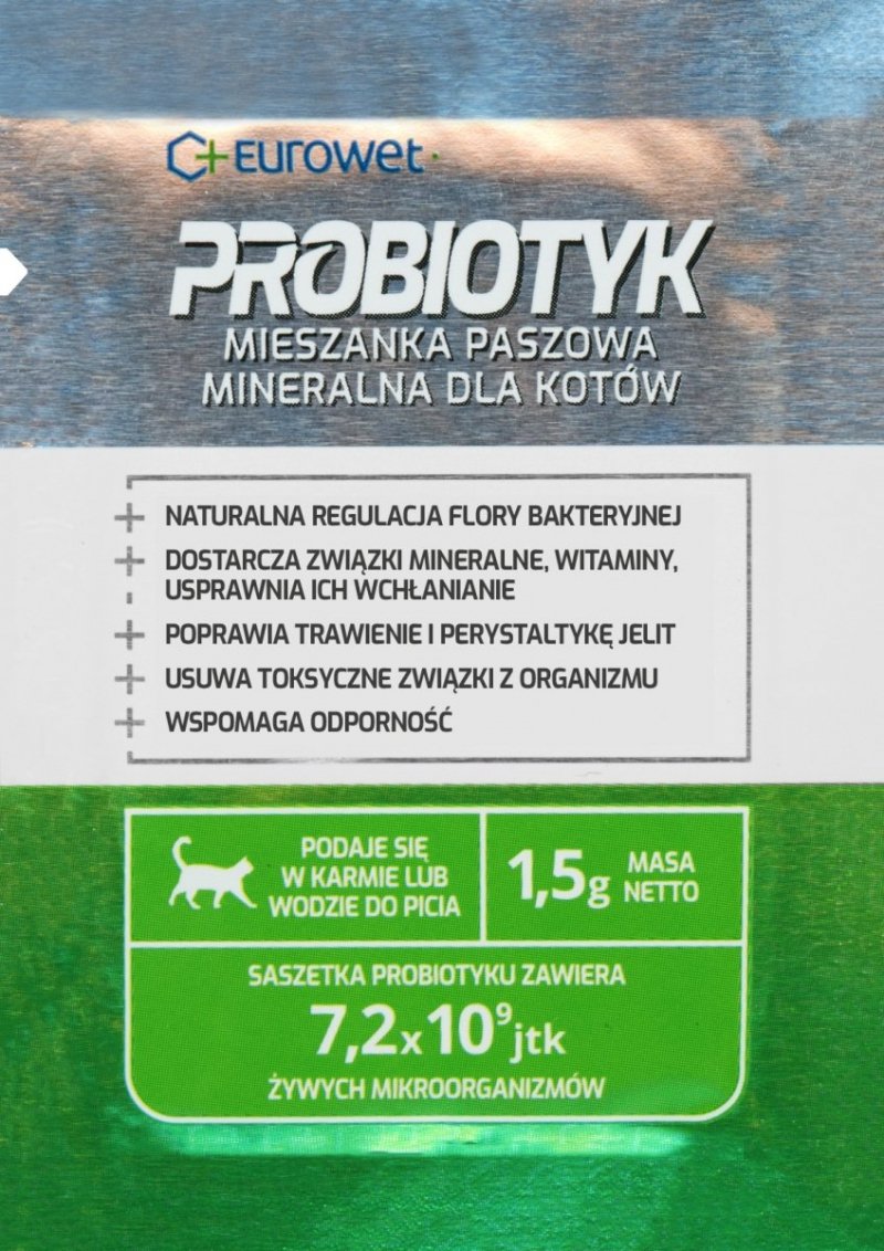 EUROWET Probiotyk dla kotów 15 saszetek po 1,5g