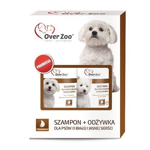 Over Zoo Dwupak Szampon i odżywka dla psów o białej i jasnej sierści 250ml+240ml