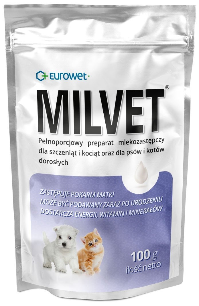Eurowet Milvet Preparat mlekozastępczy dla szczeniąt i kociąt 100g