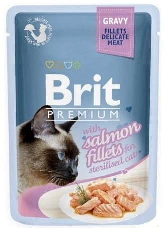 Brit Premium Cat Sterilised Fileciki z łososia w sosie saszetka 85g