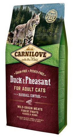 Carnilove Adult Cat Duck and Pheasant Hairball Control 6kg