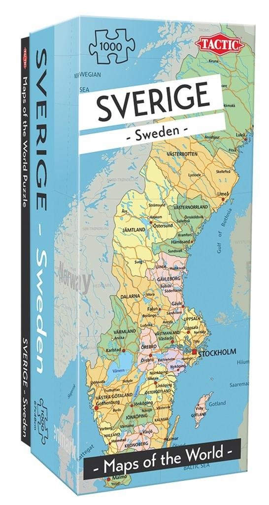 Puzzle 1000 Mapy świata: Szwecja