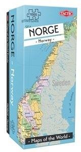 Puzzle 1000 Mapy świata: Norwegia