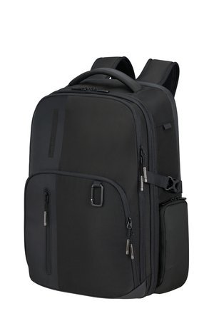 Plecak na laptopa 17,3&quot; wykonany z nylonu i poliestru pozyskanego z recyklingu.  Plecak posiada miejsce do spakowania ubrań