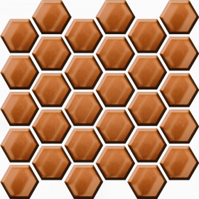 Ceramika Color Copper Glass Hexagon Mosaic 25x25,8