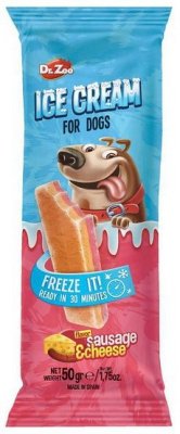 Dr.Zoo Ice Cream lody dla psów - sausage & cheese 50g 
