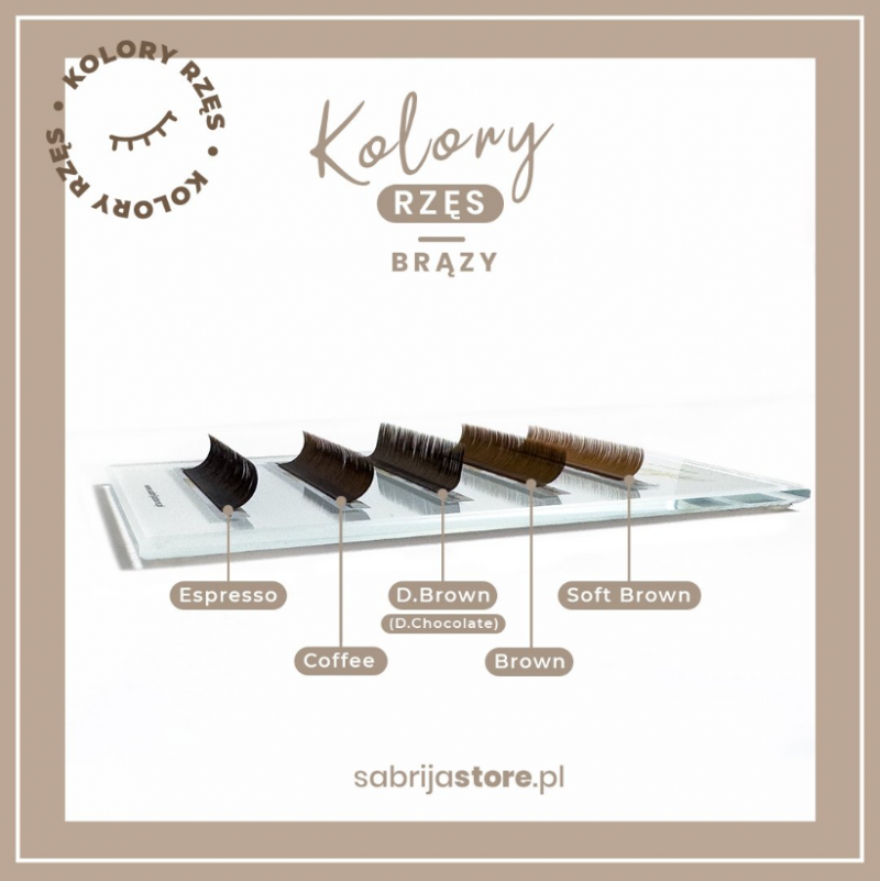 Brązowe rzęsy PREMIUM LINE BY SABRIJA 0,07