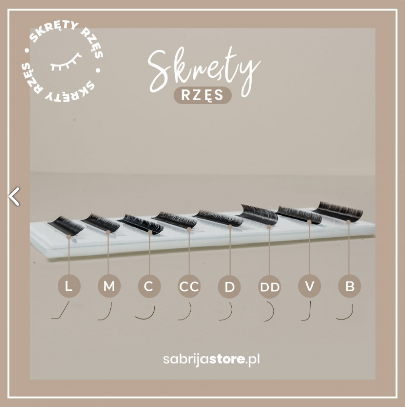 Brązowe rzęsy PREMIUM LINE BY SABRIJA 0,07