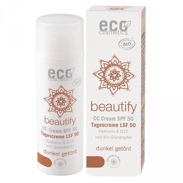 C0940 BEAUTIFY Krem CC ciemny SPF 50 Kwas hialuronowy, Q10, granat 50 ml