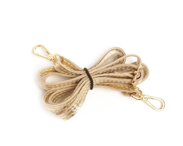 Damska skórzana torebka wizytowa listonoszka Solome Madeira złota pasek