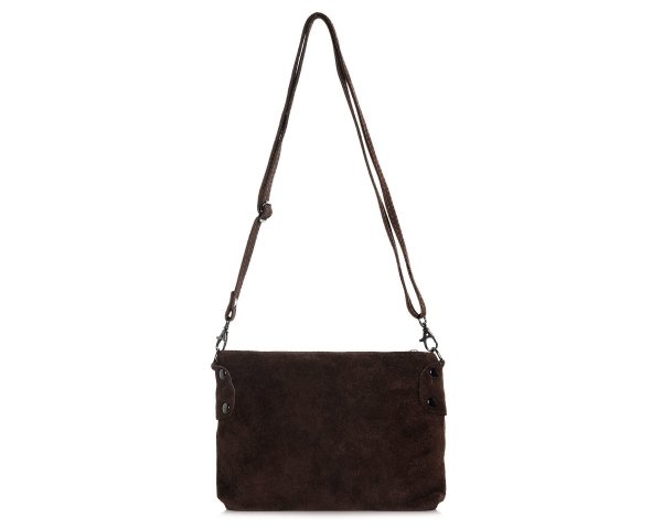 Damska skórzana zamszowa torebka listonoszka Solome Marika tył