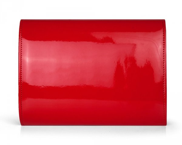Kopertówka torebka wizytowa na łańcuszku Solome M2 czerwony lakier tył