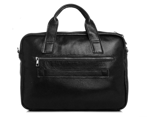 Skórzana aktówka torba na laptopa Solome Summit czarna tył