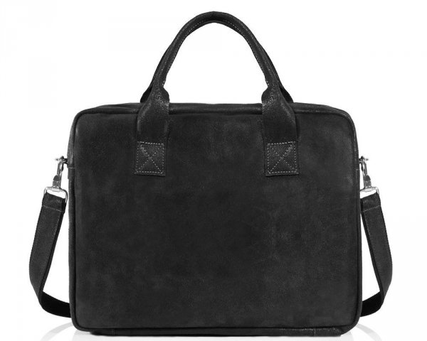 Torba skórzana na laptopa Solome Windsor ciemno szara tył