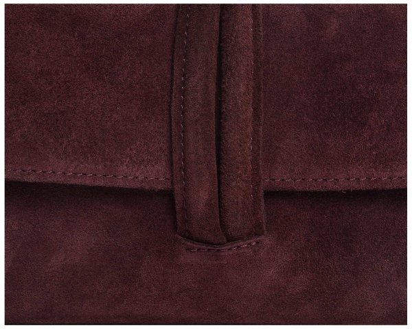 Damska skórzana kopertówka torebka wizytowa Solome Flora bordowa detal