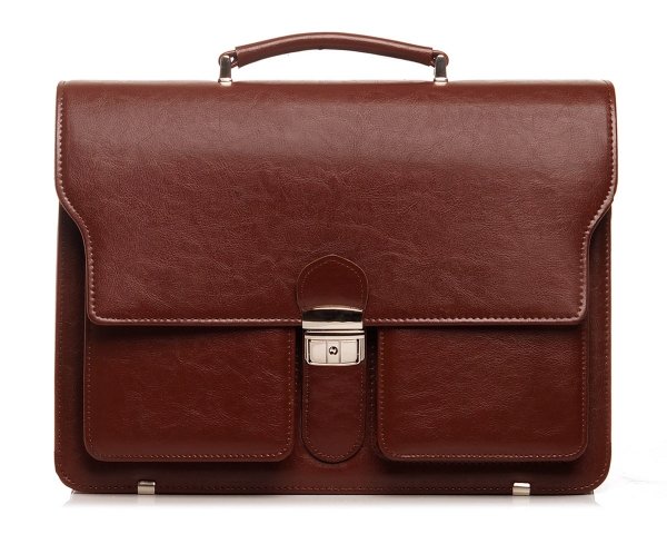 Teczka na dokumanty aktówka skórzana Solome Osaka koniakowa przód