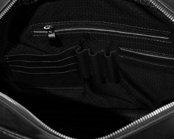 Skórzana torba na laptopa Solome Sienna czarna detal