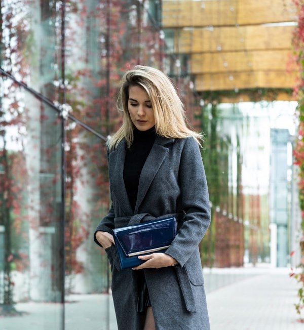 Kopertówka torebka wizytowa M10 Solome granatowy mat plener