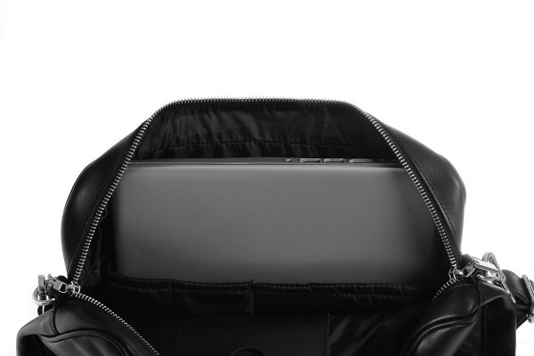 Skórzany plecak na laptopa Solome czarny detal 1
