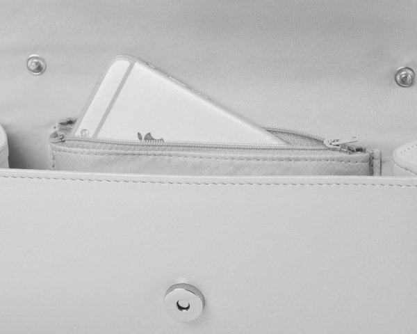 Torebka wizytowa kopertówka Solome M10 biały mat detal