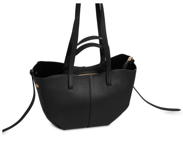 Włoska skórzana torba damska Shopperka Solome Monroe czarna z góry