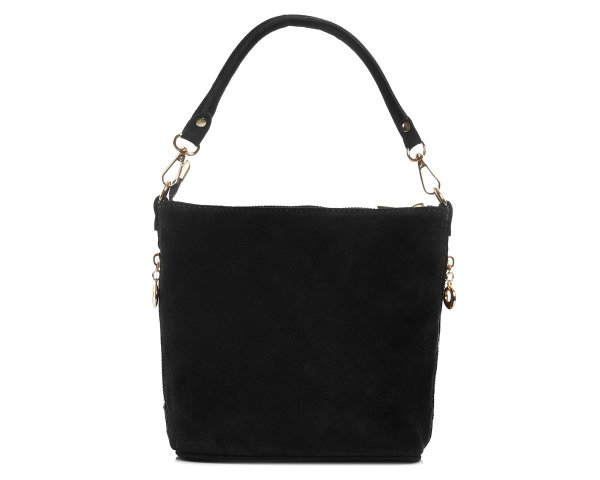 Damska skórzana torebka wizytowa listonoszka Solome Diola czarna przód