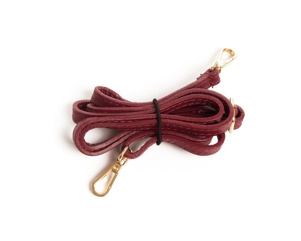 Damska skórzana torebka wizytowa listonoszka Solome Madeira bordowa pasek