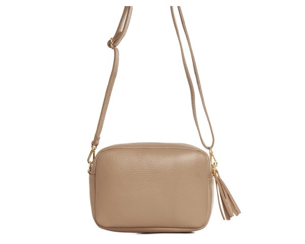 Damska skórzana torebka wizytowa listonoszka Solome Madeira beżowa tył