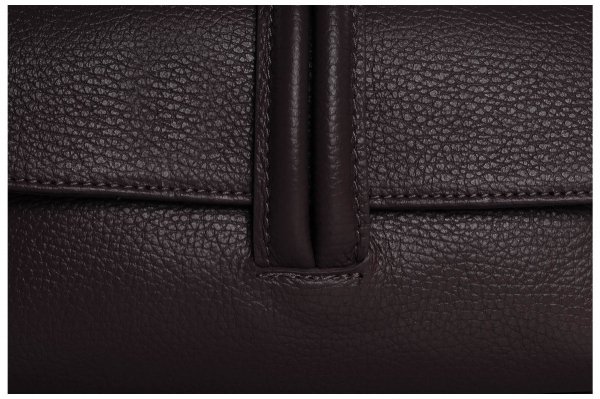 Damska skórzana kopertówka torebka wizytowa Solome Flora brązowa detal