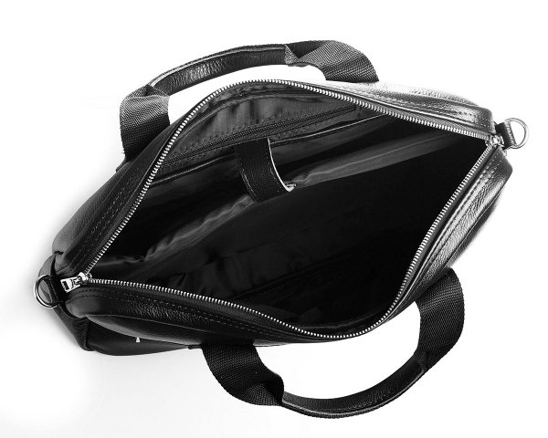 Skórzana aktówka torba na laptopa Solome Summit czarna komora na laptopa