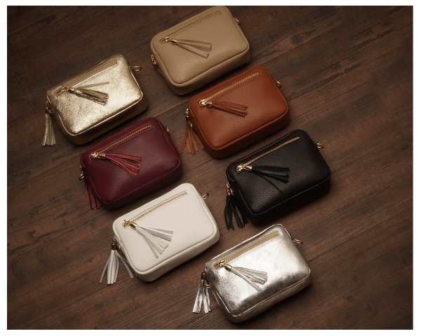 Damska skórzana torebka wizytowa listonoszka Solome Madeira czarna inne kolory