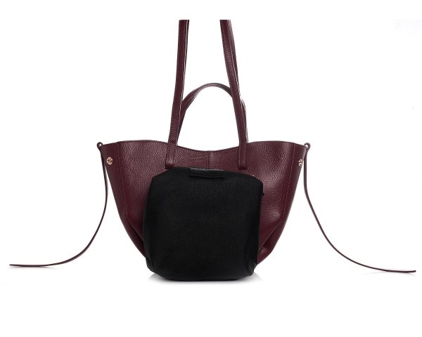 WŁOSKA SKÓRZANA TORBA DAMSKA SOLOME MONROE BORDOWA PRZÓD