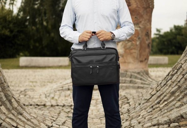 Torba męska na laptop Solome Verona II czarna detal
