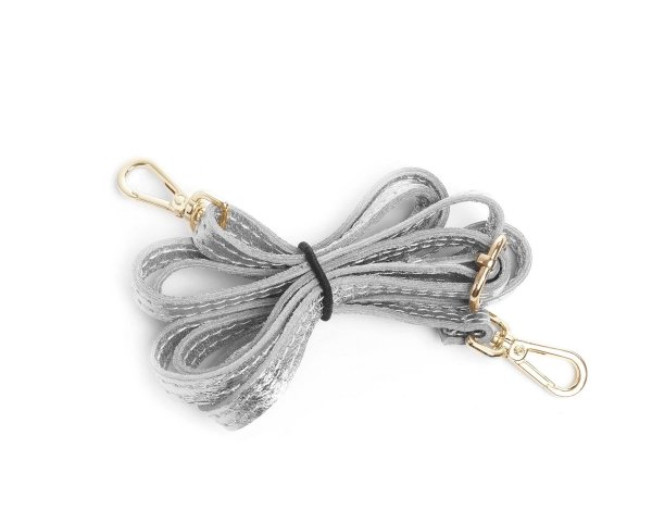 Damska skórzana torebka wizytowa listonoszka Solome Madeira srebrna pasek