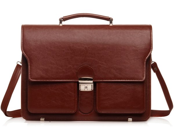 Teczka na dokumanty aktówka skórzana Solome Osaka koniakowa z paskiem