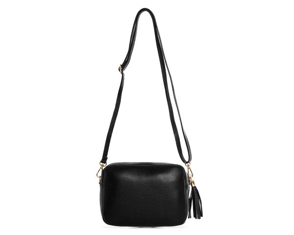 Damska skórzana torebka wizytowa listonoszka Solome Madeira czarna tył