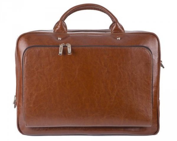 Męska torba skórzana na laptopa Solier Rothen SL30 brązowy vintage tył