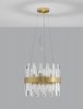 Kryształowa Lampa Wisząca Żyrandol Glamour w Kolorze Złotym LUCES ESCLUSIVAS CHOLULA LE42907