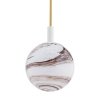 Biała Lampa Wisząca Marmurowy Wzór Alabaster Kremowy Przewód Złoty ALMIROS 8451 ARGON